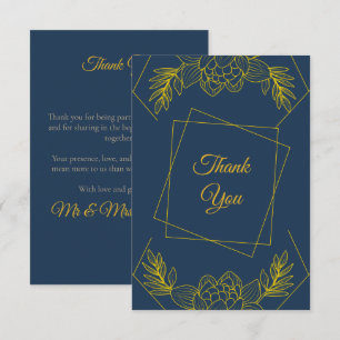 Gilded Elegance Circle Wedding Thank You Card