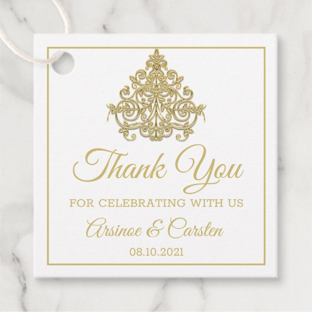 Gilded Elegance  Favour Tags (Front)
