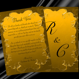 Gilded Elegance Golden Wedding Thank You Card