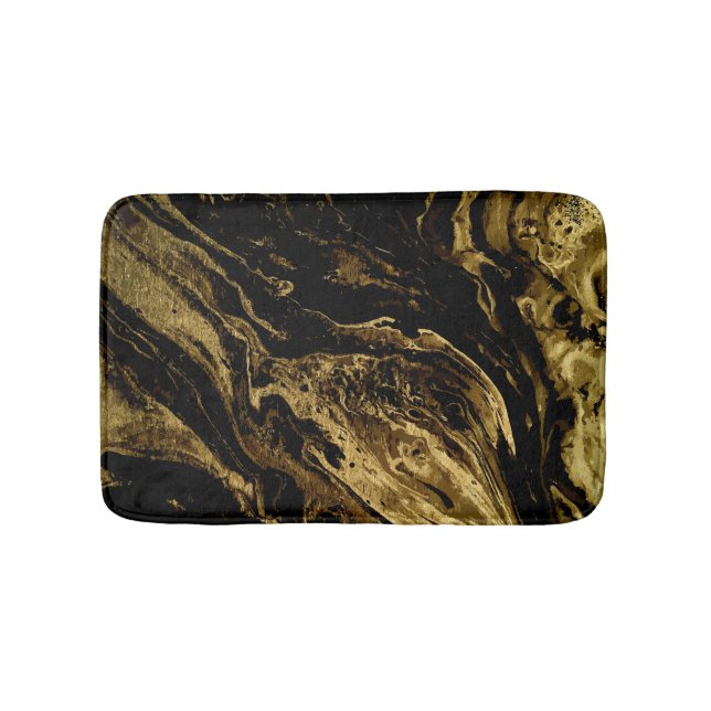 Gilded Elegance: Marbling's Splendid Magic Bath Mat (Front)