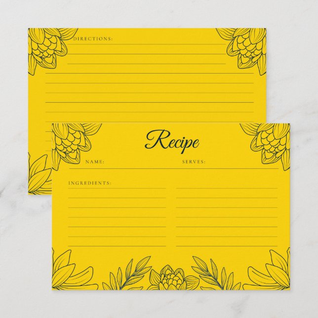 Gilded Elegance Recipe Enclosure Card (Front/Back)