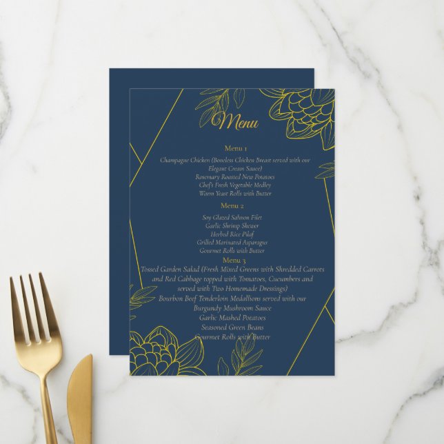 Gilded Elegance Wedding Menu (Front/Back In Situ)