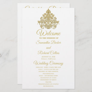 Gilded Elegance Wedding Program