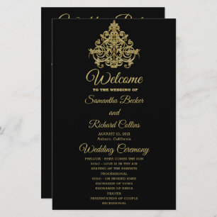 Gilded Elegance Wedding Program
