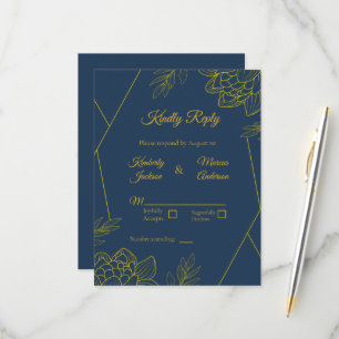 Gilded Elegance Wedding RSVP Card