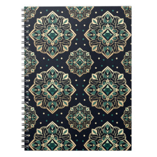 Gilded Emerald Mandala Notebook