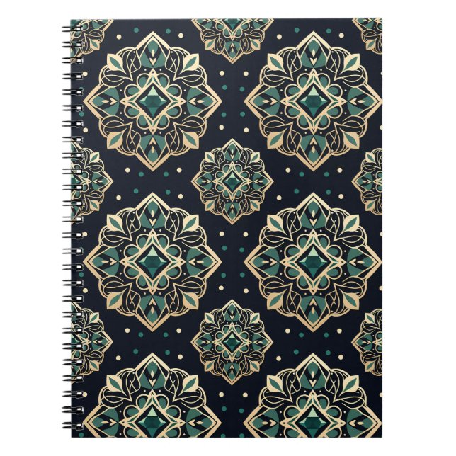 Gilded Emerald Mandala Notebook (Front)
