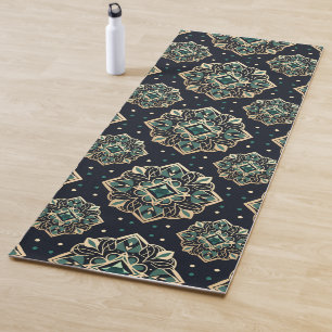 Gilded Emerald Mandala Yoga Mat