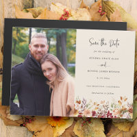 Gilded Fall Terracotta Floral Save the Date