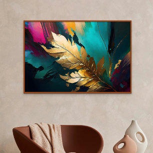Gilded Feather – Luxe Abstract Elegance Canvas Print