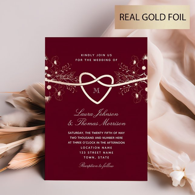 Gilded Floral Burgundy Rose Gold Wedding (Creator Uploaded)