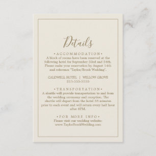 Gilded Floral Coordinate   Cream & Gold Details Enclosure Card