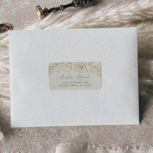 Gilded Floral   Cream and Gold RSVP Address Labels
