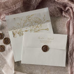 Gilded Floral | Cream and Gold Wedding Invitation Envelope<br><div class="desc">These gilded floral cream and gold wedding invitation envelopes are perfect for an elegant wedding. The design on the envelope liner features a whimsical arrangement of faux gold foil hand drawn flowers, leaves and botanicals. Personalise the envelope flap with your return address. These envelopes can also be used for a...</div>
