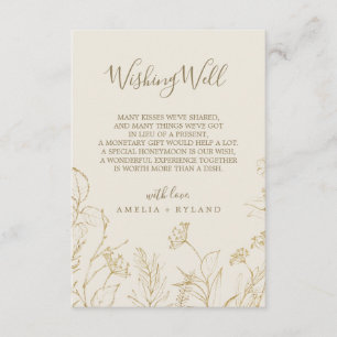 Gilded Floral   Cream Wedding Wishing Well Card