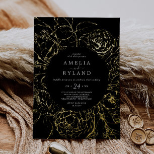 Gilded Floral   Gold Foil Black Casual Wedding