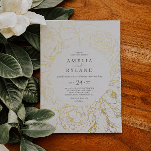 Gilded Floral   Gold Foil Casual Wedding