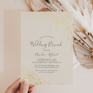 Gilded Floral   Gold Foil Flowers Wedding Brunch