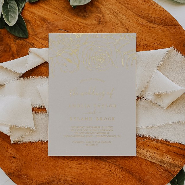 Gilded Floral | Gold Foil Ivory Wedding (Creator Uploaded)