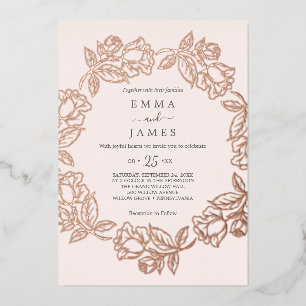Gilded Floral   Rose Gold Foil Blush Wedding 