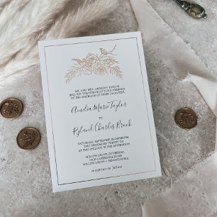 Gilded Floral   Rose Gold Foil Formal Wedding
