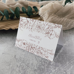 Gilded Floral   Rose Gold Wedding Place Cards
