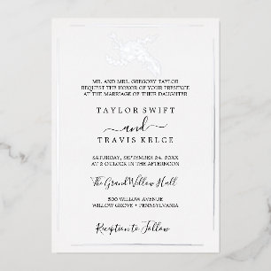 Gilded Floral   Silver Foil Formal Wedding 