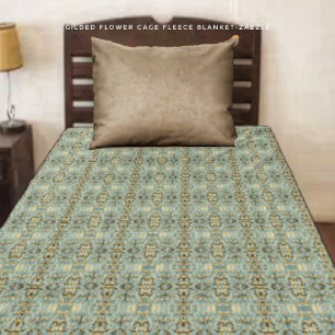 Gilded Flower Cage  Fleece Blanket