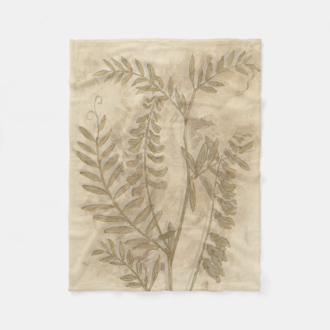 Gilded Foliage I Fleece Blanket (Front)