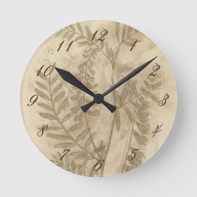 Gilded Foliage I Round Clock (Front)