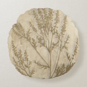 Gilded Foliage II Round Cushion