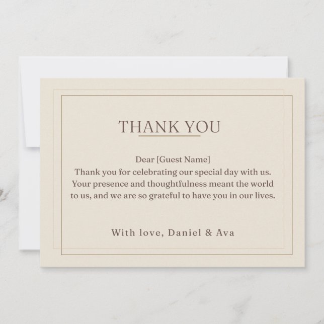 Gilded Frame Wedding Thank You Card | Matching Wed (Front)