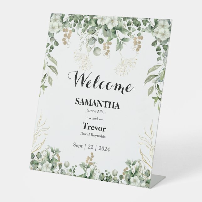 Gilded Garden: A Botanical Wedding Sign (Front)