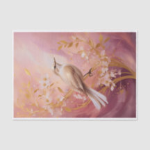Gilded Garden Friends, Elegant Bird on Pink