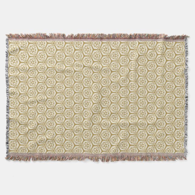 Gilded Garden-Harvest Gold Throw Blanket (Front)