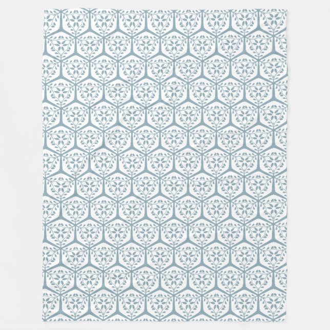 Gilded Garden Lattice - Silver Mist Fleece Blanket (Front)