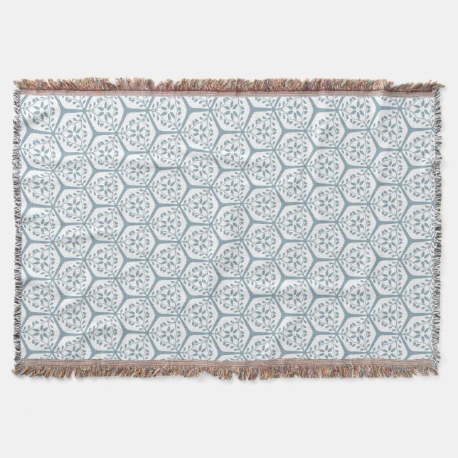 Gilded Garden Lattice - Silver Mist Throw Blanket (Front)