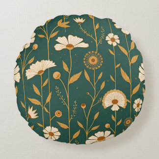 Gilded Garden Luxury Round Pillow | Designer Colle