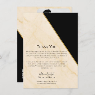 Gilded Geometry Luxe Ivory & Gold Marble Wedding  Invitation