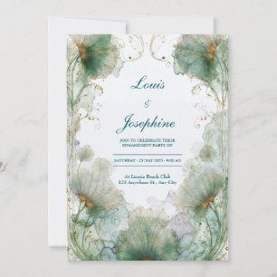 Gilded Ginkgo Art Nouveau Wedding Invitation