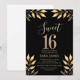 Gilded Glitz Sweet 16 Invitation