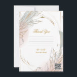 Gilded Gold Sage & Blush Botanical Wedding  Invitation<br><div class="desc">Thank You Card. Check out other items in this matching suite.</div>