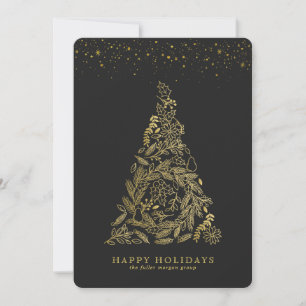 Gilded Gold Tree Corporate Holiday Card