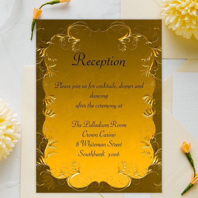 Gilded Grandeur Wedding Reception Details Enclosure Card (Creator Uploaded)