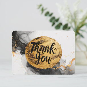 Gilded Gratitude: Modern Elegance Blank Thank You Card