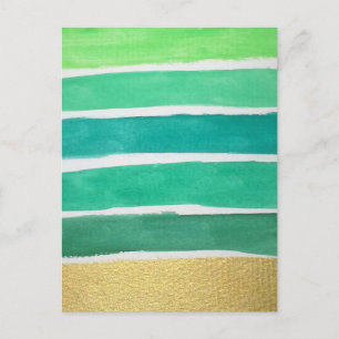 Gilded Green Stripes  Postcard