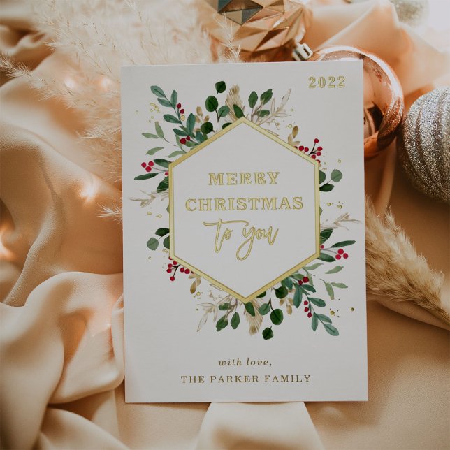 Gilded Greenery on White | Merry Christmas (Creator Uploaded)