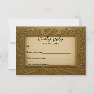 Gilded in Gold Wedding RSVP Card