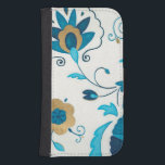 Gilded Indigo Flowers with White Background Samsung S4 Wallet Case<br><div class="desc">An Erica J. Vess original,  gilded indigo flowers rest on a white background. A simple,  subtle painting that anyone would love to receive as a gift!</div>