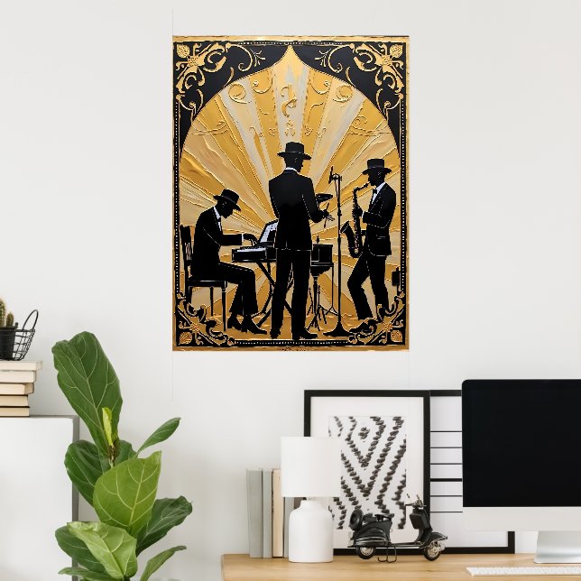 Gilded Jazz Ensemble Poster (Home Office)